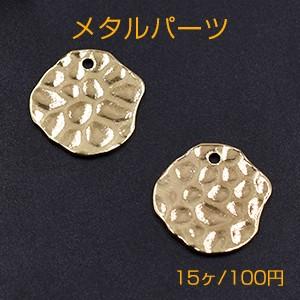 メタルパーツ プレート 模様入り不規則 1穴 15×16mm ゴールド【15ヶ】｜yu-beads-parts