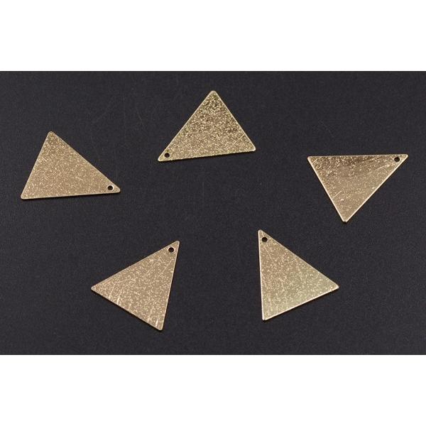 メタルパーツ プレート スクラブ 三角 1穴 21×24mm ゴールド【10ヶ