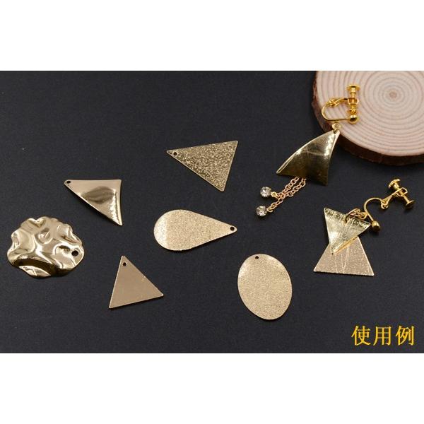 メタルパーツ プレート スクラブ 三角 1穴 21×24mm ゴールド【10ヶ