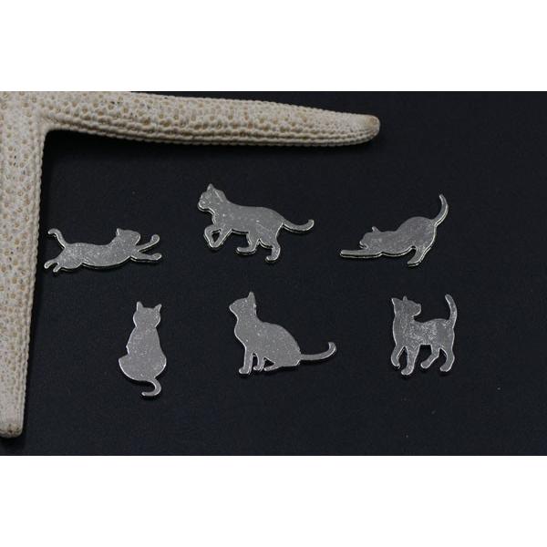 チャームパーツ 専門店 猫 ミックス ロジウム 6ヶ お一人様1袋限り 単品注文不可 1円おまけ商品