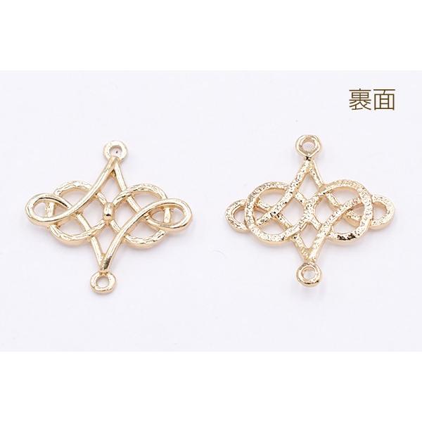 チャームパーツ 透かし中国結び 2カン 25×26mm ゴールド【10ヶ