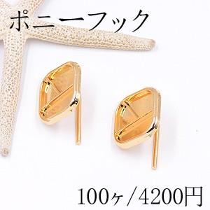 ポニーフック ヘアアクセサリー ミール皿 四角 26×26mm ゴールド【100ヶ】｜yu-beads-parts