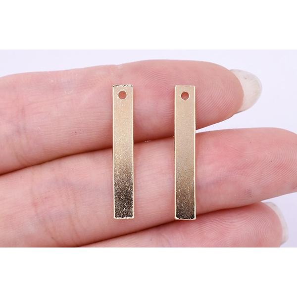 メタルパーツ プレート 長方形 4×25mm 1穴 ゴールド【10ヶ】 : ビーズ