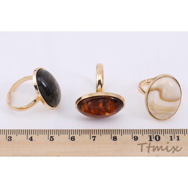 デザインリング 指輪 オーバル 樹脂貼り 18×24mm【2ヶ】 : ビーズ