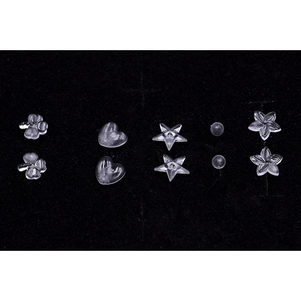 樹脂ピアス ハート&フラワー&星&クローバー&ボール クリア【30ヶ】｜yu-beads-parts｜05