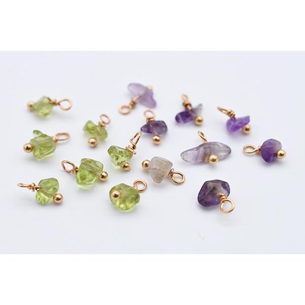 天然石  ビーズ  チャーム ☆*１点限定*☆ 天然石チャーム めがね留め さざれ 5-8mm 1カン【10ヶ】 : ビーズ