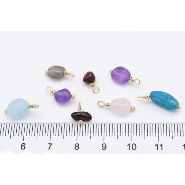 高品質天然石チャーム めがね留め 不規則 楕円形 1カン【4ヶ】｜yu-beads-parts｜05