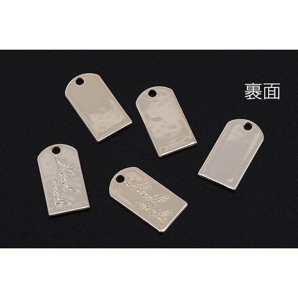 メタルチャーム メタルプレート 長方形 1穴 10×19mm ゴールド【10ヶ