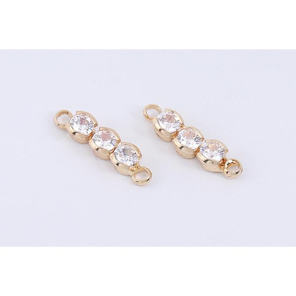ガラスストーンコネクターチャーム スティックD 2カン 3.5×14.6mm