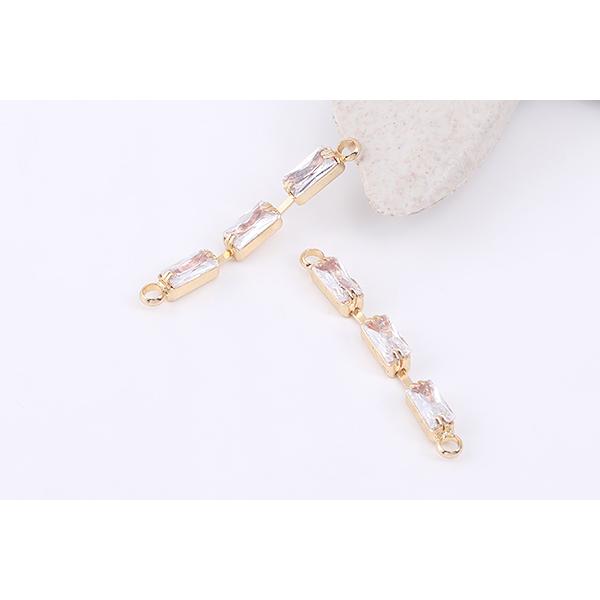 ガラスストーンコネクターチャーム スティックF 2カン 2.5×25mm