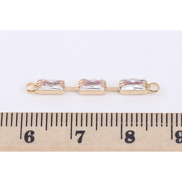 ガラスストーンコネクターチャーム スティックF 2カン 2.5×25mm