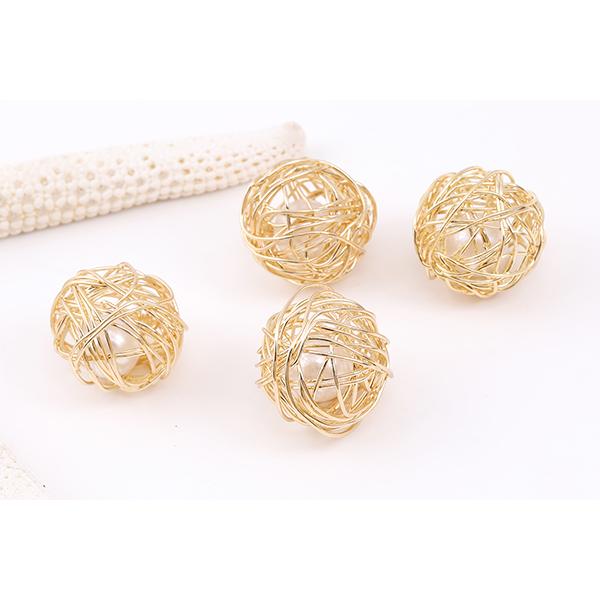 ワイヤーボールチャーム ゴールド（10ヶ） : ビーズアンドパーツ