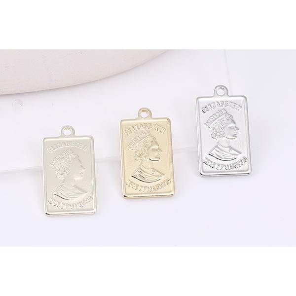 メタルプレートチャーム 長方形型 1カン 12×22mm（4ヶ） : ビーズ