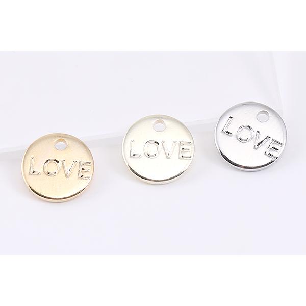 高品質メタルプレートチャーム ラウンド 1穴 8mm（10ヶ） : ビーズ