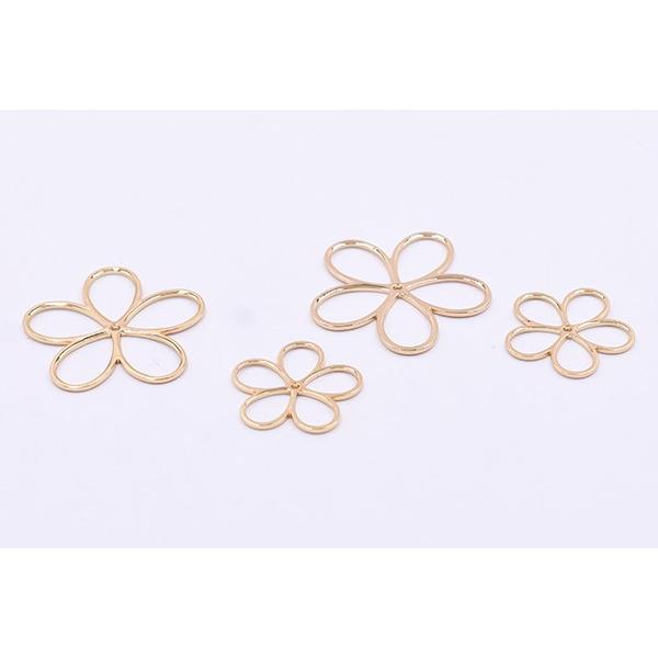 チャームパーツ フラワーフレーム 2サイズ ゴールド : ビーズアンド