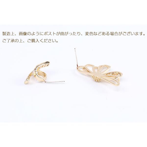 高品質デザインピアス ジルコニアピアス 9×15mm ゴールド クリスタル（2ヶ）｜yu-beads-parts｜06