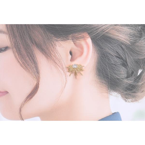 高品質デザインピアス ジルコニアピアス フラワーピアス 20×24mm 