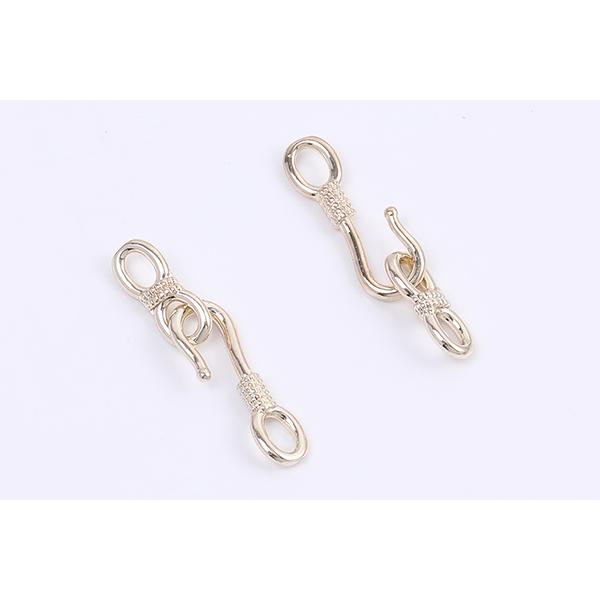 つなぎパーツ ネックレスフックパーツ ライトゴールド（2セット