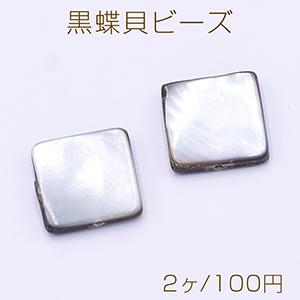 黒蝶貝ビーズ ブラックシェル スクエア 15×15mm【2ヶ】｜yu-beads-parts