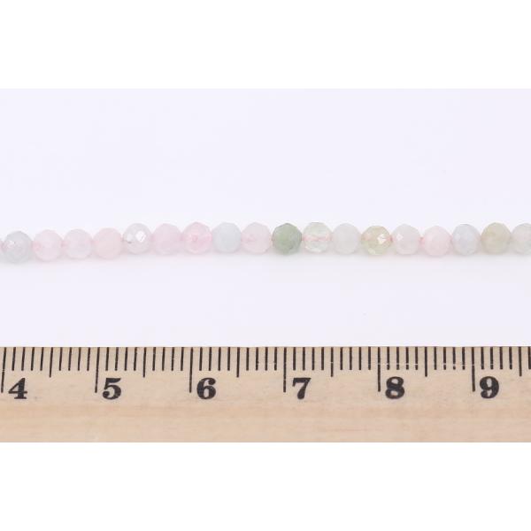 高品質天然石ビーズ モルガナイト ラウンドカット 3mm 1連(約118ヶ)｜yu-beads-parts｜04