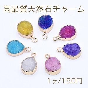 高品質天然石チャーム 瑪瑙 アゲート 雫型 1カン ゴールド【1ヶ】｜yu-beads-parts