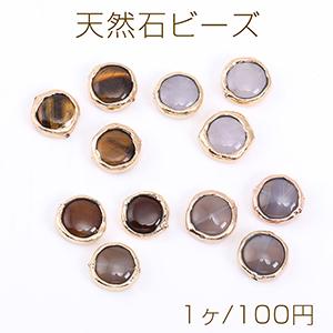 天然石ビーズ コイン 18mm ゴールド【1ヶ】｜yu-beads-parts