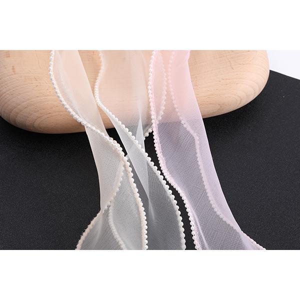 パール付きチュールリボン レースリボン 服飾資材 ラッピングリボン