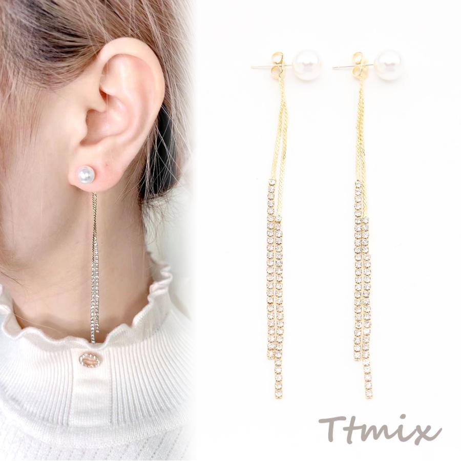 デザインピアス 8×94mm ゴールド（1ペア） : ビーズアンドパーツ