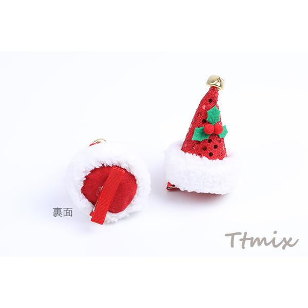 ヘアクリップ クリスマス サンタ帽子 65×95mm（1ヶ） : ビーズアンド