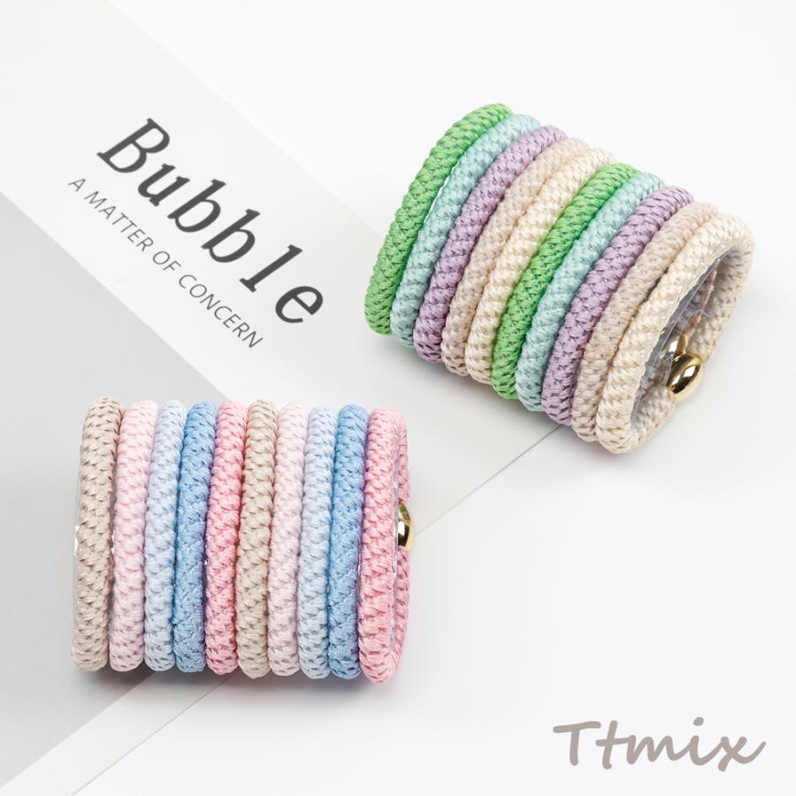 ヘアゴム 編み込み カラフルカラー カラーミックス 高弾性 ヘア