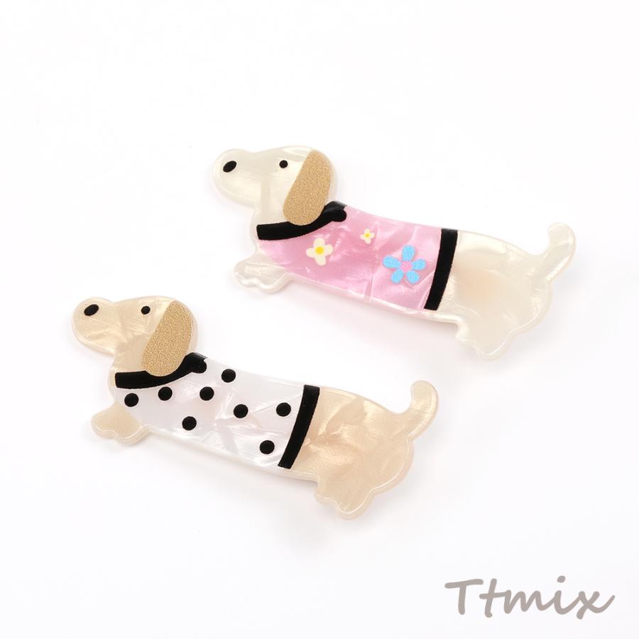アニマルへアピン 犬 ダックスフント アクリルへアピン キッズへアピン