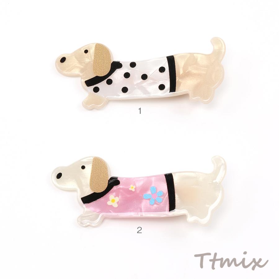 アニマルへアピン 犬 ダックスフント アクリルへアピン キッズへアピン