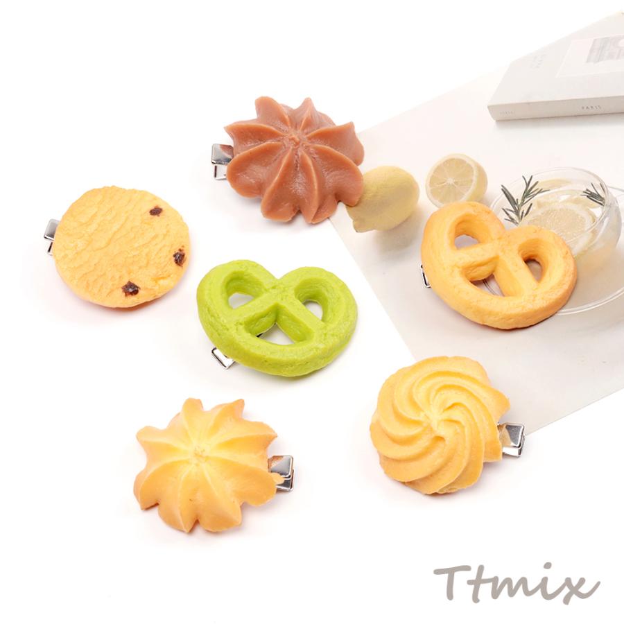 ヘアクリップ 食品サンプルヘアクリップ プレッツェル ミニチュア 