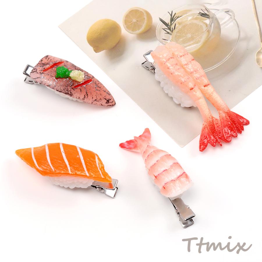 ヘアクリップ 食品サンプルヘアクリップ エビフライ ミニチュアフード 