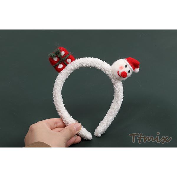 カチューシャ クリスマスカチューシャ トナカイ 雪だるま : ビーズ