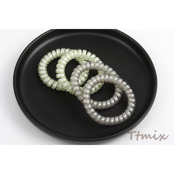 スプリングヘアゴム ヘアアクセサリー 0.9×5.5cm ラメ入り カラー