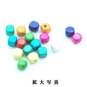 ウッドビーズ　カラーミックス キューブ  8mm(100g)｜yu-beads-parts｜02
