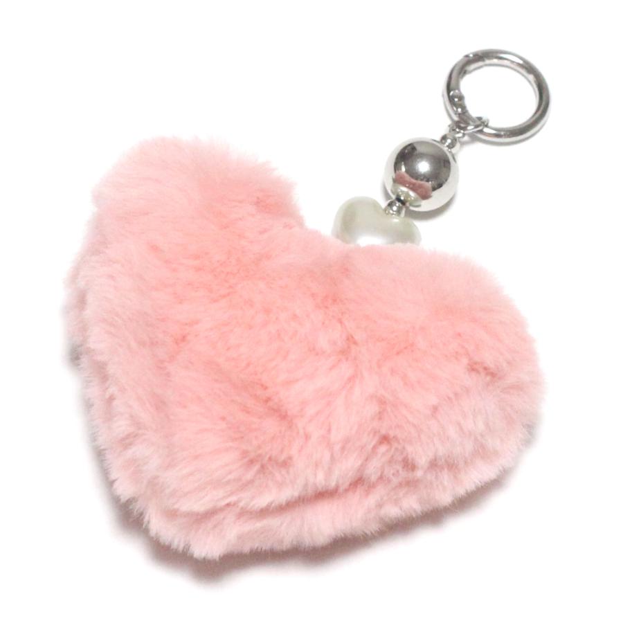 ゆうパケット送料250円】バッグチャーム/ふわふわ ハート かわいい