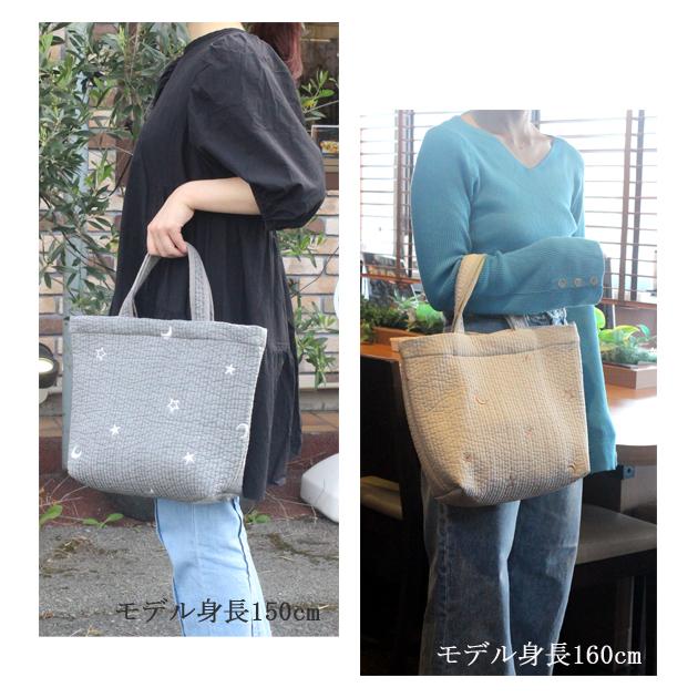 宅配便送料無料】バッグ/ヌビバッグ A4入ります！星 月 刺繍 Mサイズ