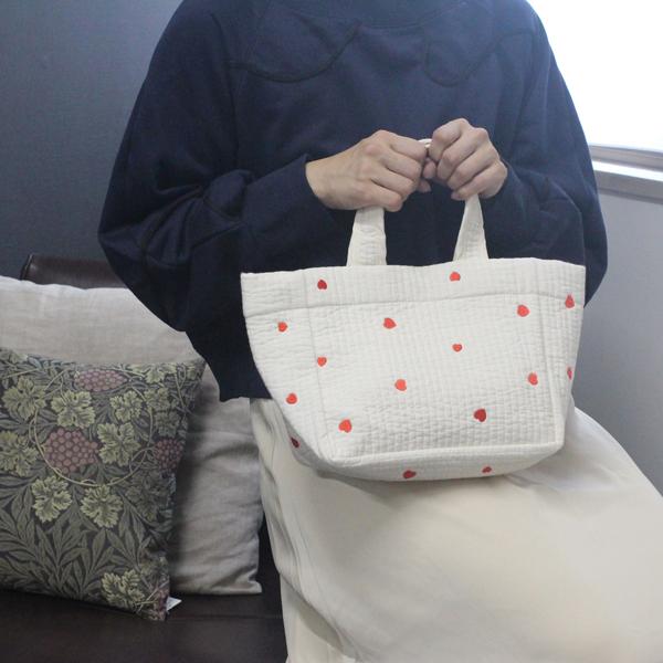 宅配便送料無料】 バッグ/ヌビバッグ ハート刺繍 Sサイズ 7mm 内