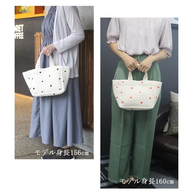 宅配便送料無料】 バッグ/ヌビバッグ ハート刺繍 Sサイズ 舟形 7mm