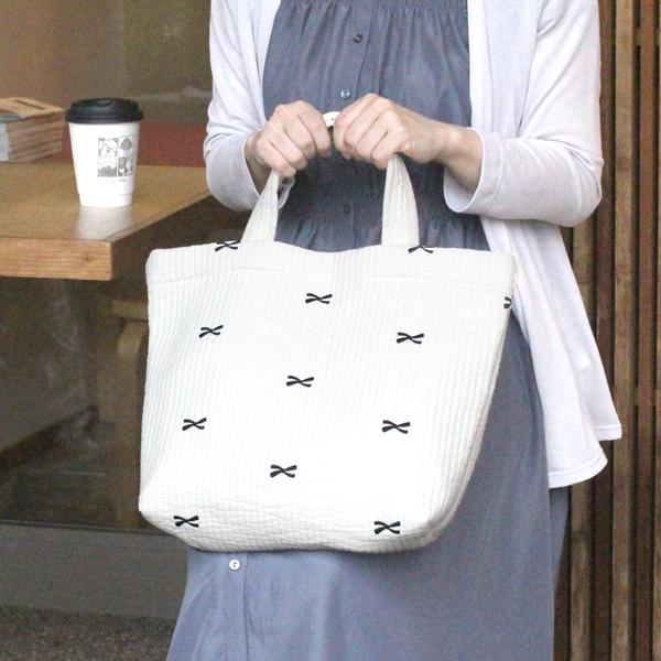 宅配便送料無料】バッグ/ヌビバッグ リボン 刺繍 Mサイズ 7mm A4 内