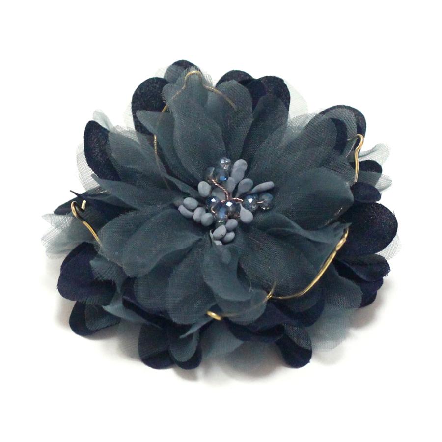 宅配便送料無料】 コサージュ/ゴールド花型 オーガンジー 花 きらきら