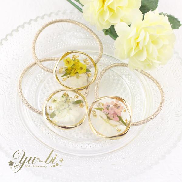 レジンヘアゴム 楕円　オーバル　ゴールド　ベージュ　お花畑　金箔 楽天市場】【ヘアゴム土台】ヘアゴム セッティング土台付