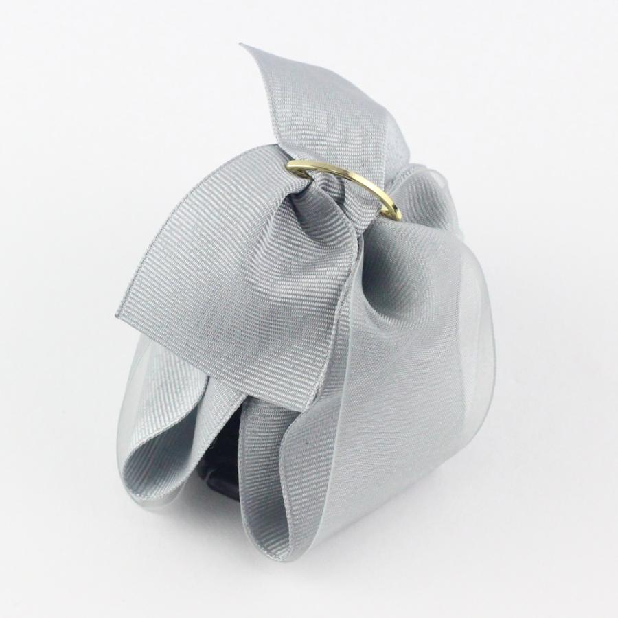 ヘアクリップ/シンプル きれいめ無地リボン バンスクリップ k175