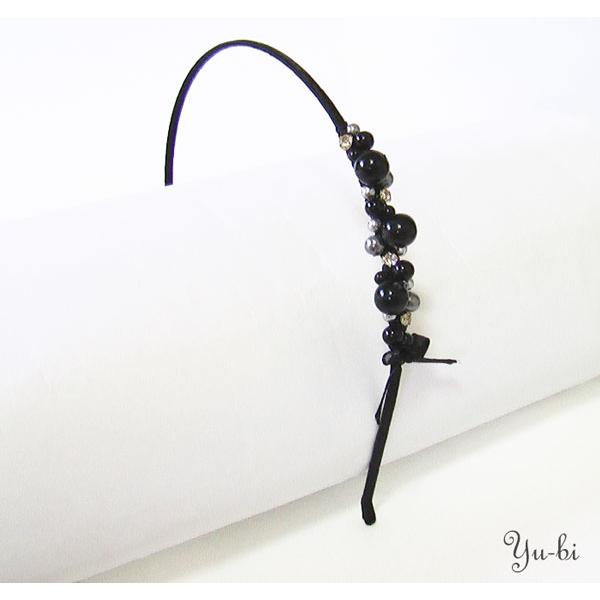 ゆうパケット送料250円】カチューシャ/上品 パールビーズ お嬢様