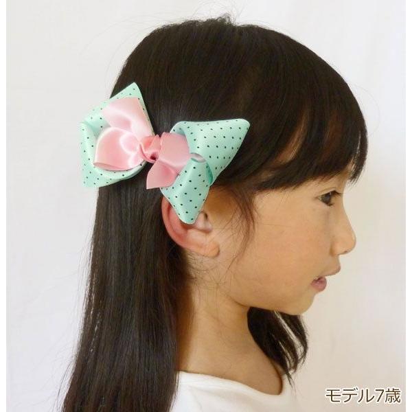 キッズヘアクリップ 子供 女児 ヘアアクセ 髪飾り キュートな小粒水玉