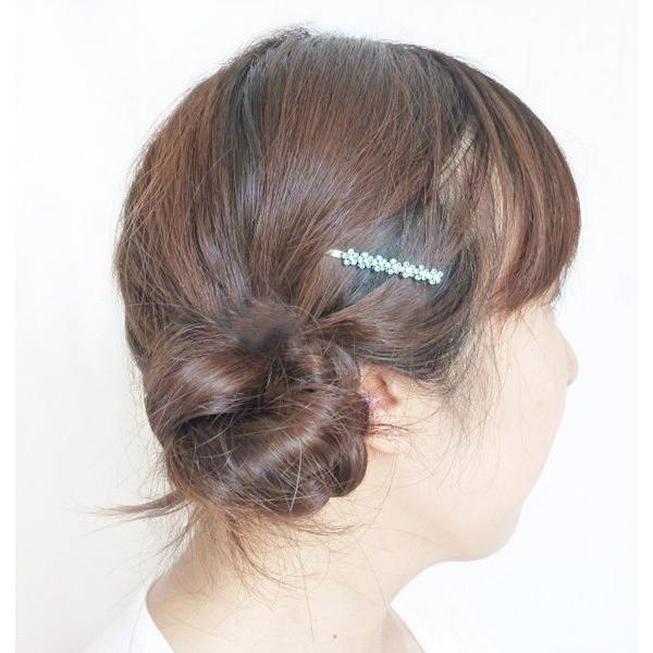 ゆうパケット送料250円】ヘアピン/きらきら 7連 花 フラワー ライン