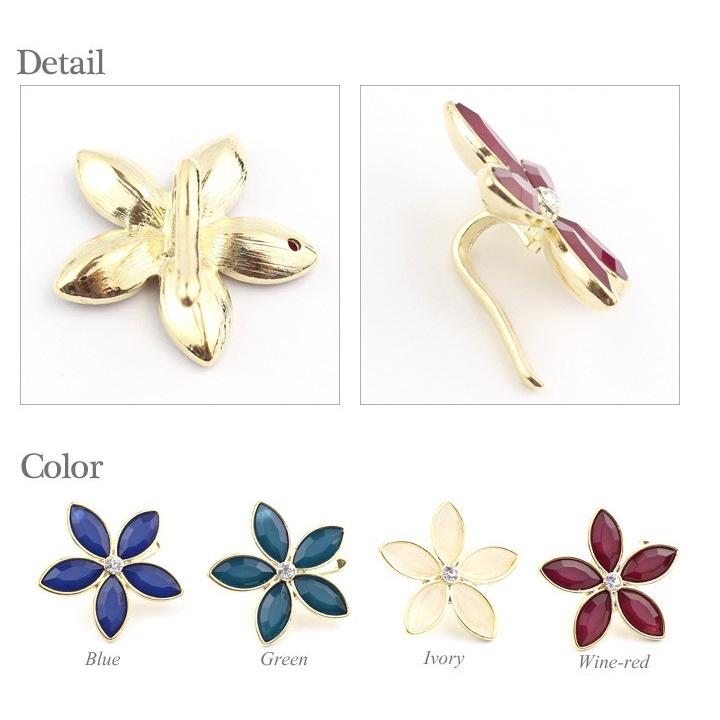 ポニーフック/シンプル お花 pn12☆青/ ヘアフック ヘアカフス ヘア