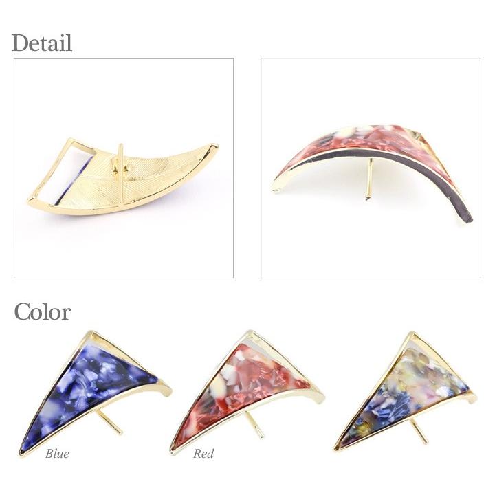 ポニーフック/マーブル柄 べっ甲柄 三角 pn1☆青/赤/ミックス